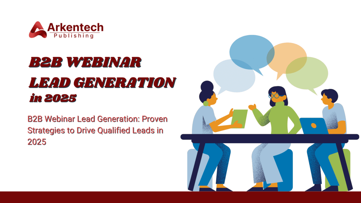 B2B webinar lead generation strategy presentation with professionals engaging in an online seminar