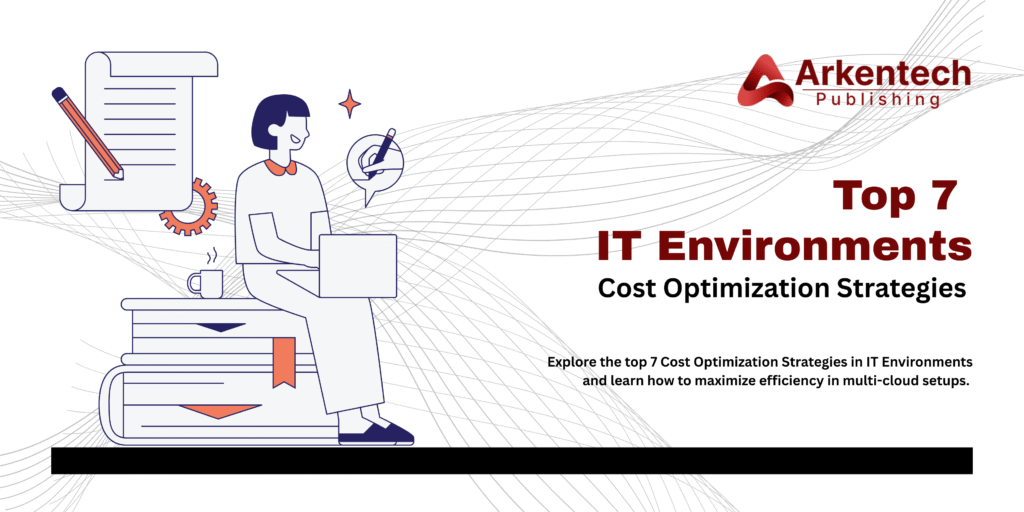 Visual representation of Cost Optimization Strategies in IT Environments showing cloud management, resource scaling