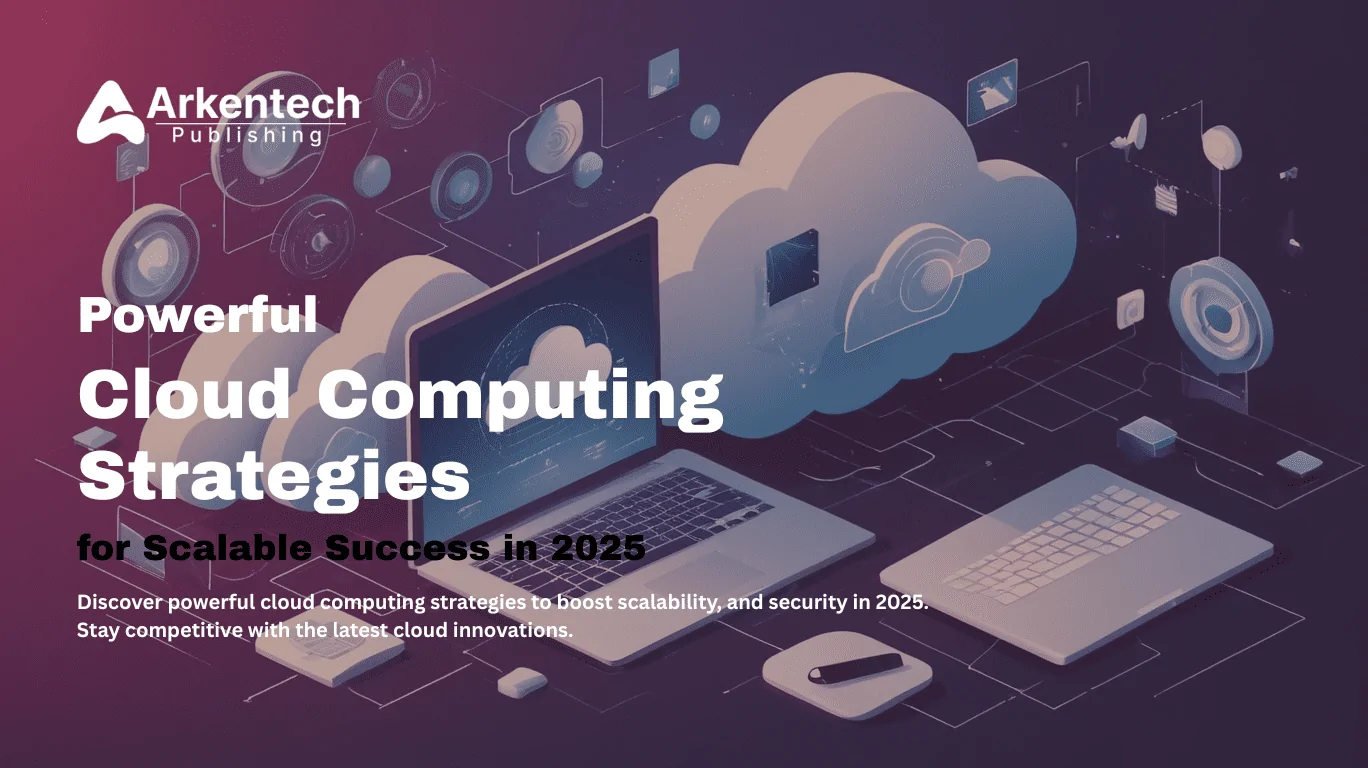 Diagram showing key cloud computing strategies in 2025 including hybrid cloud, cost optimization, and security models