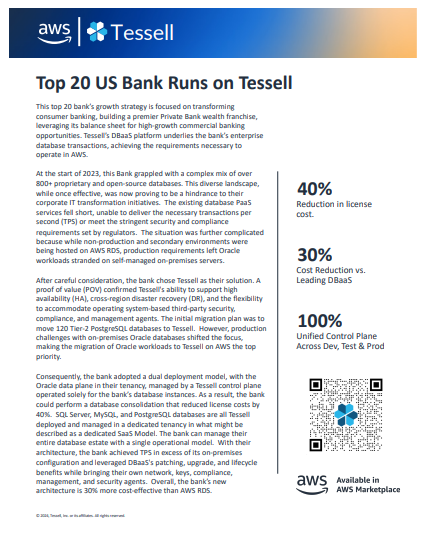 Top 20 US Bank Runs on Tessell
